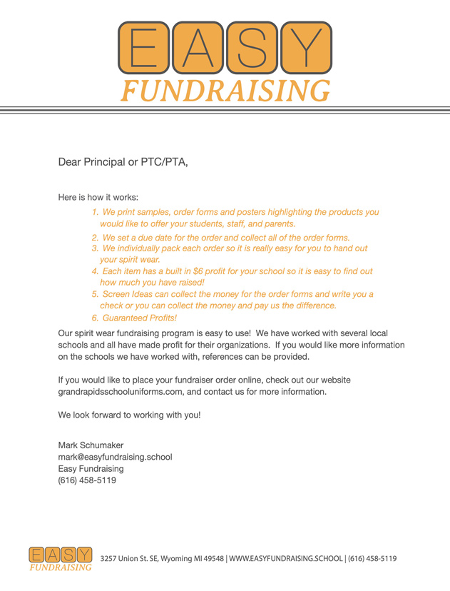 Easy Fundraising Order Form - page 2